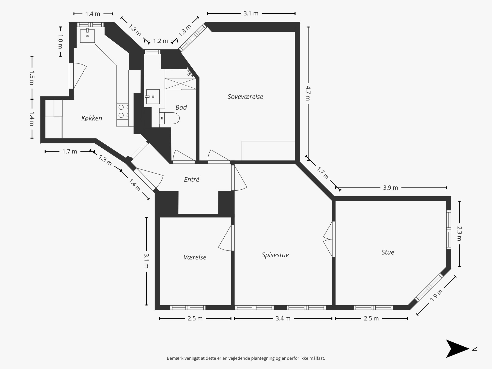 Nørre Allé 9, 3. th., 2200 København N